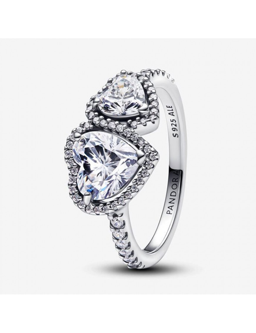 Anillo Pandora Corazones Halo Brillante 193659C01-56