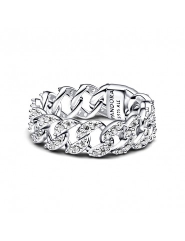 Anillo Pandora Cadena Cubana en Pavé 193557C01-54