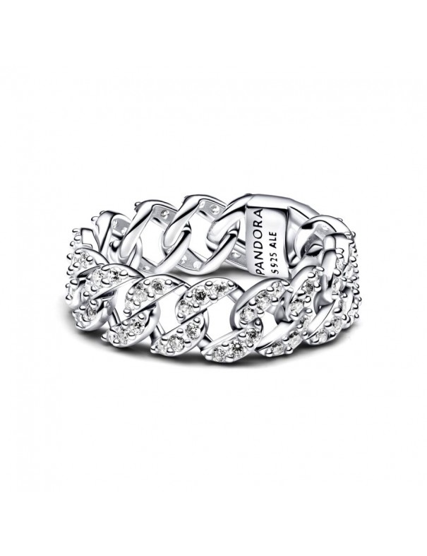 Anillo Pandora Cadena Cubana en Pavé 193557C01-54