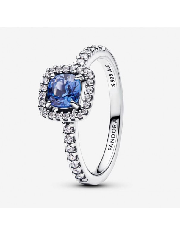 Anillo Pandora Halo Azul Cuadrado Brillante 193555C01-52
