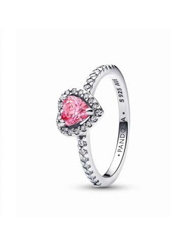 Anillo Pandora Corazón Rosa Elevado 198421C03-52