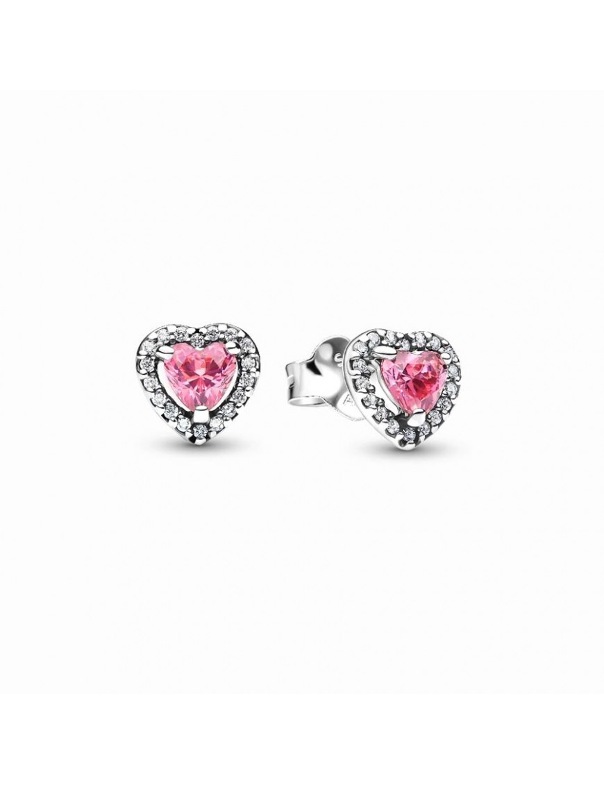 Pendientes Pandora Corazón Rosa 298427C02