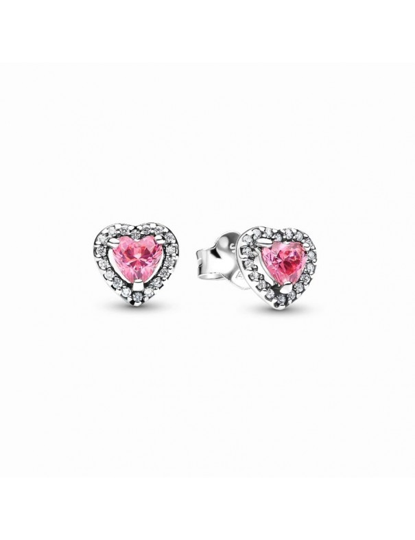 Pendientes Pandora Corazón Rosa 298427C02