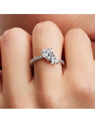 Anillo Pandora Corazón doble Brillante 191198C01-52