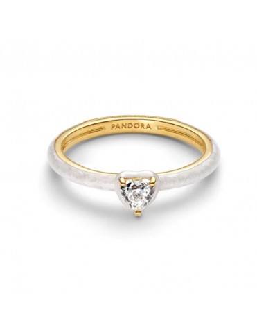 Anillo Pandora Corazón Chakra Blanco 163088C01-56