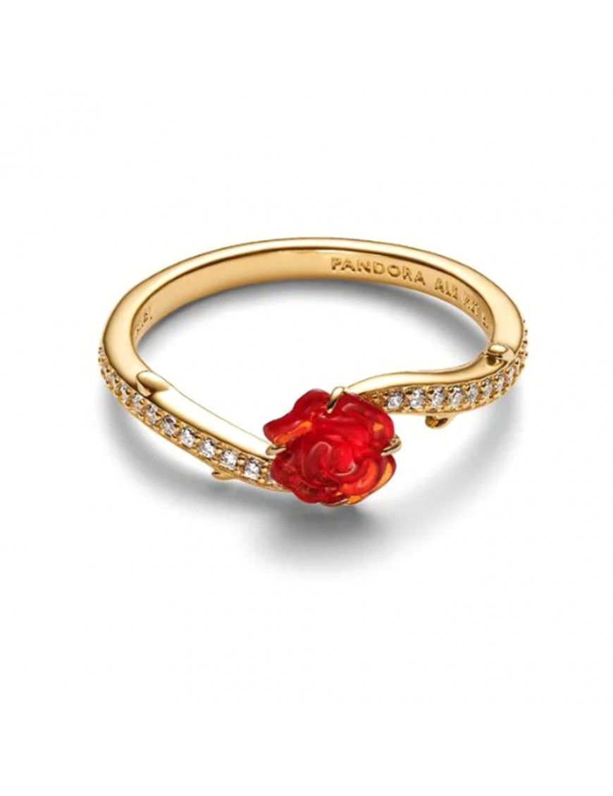Anillo Pandora Rosa Encantada de la Bella y la Bestia de Disney ...