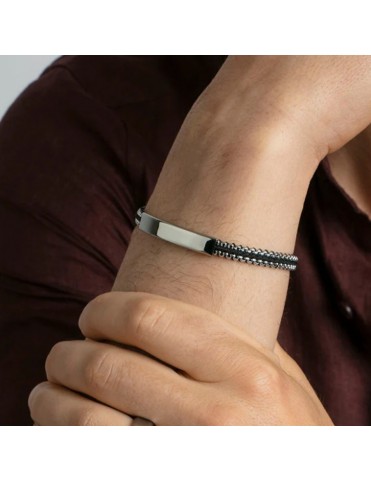 Pulsera Viceroy Acero Entrelazado con Cordón 14302P01010