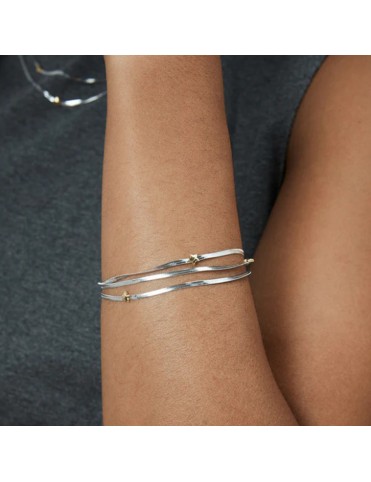 Pulsera Viceroy Acero Cadena de Serpiente Plana Múltiple con Estrellas Doradas 14320P01000