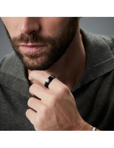 Anillo Viceroy Hombre Acero Combinado Negro y Gris Mate 14327A02010