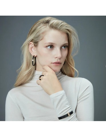 Pendientes Viceroy Acero Negro y Dorado Doble Cable 15194E01010