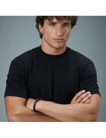 Pulsera Viceroy Hombre Acero y Piel Negra 75426P01013