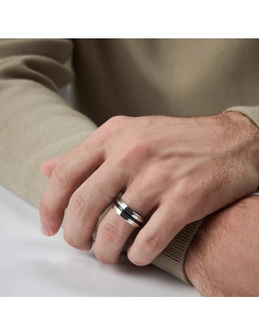 Anillo Viceroy Hombre Acero IP Negro Rotatorio 75431A02600