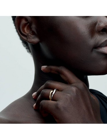 Anillo Pandora Bandas Entrelazadas en Dos Tonos 163262C00-60