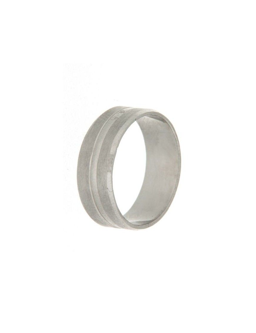 ANILLO ALIANZA PLATA 6MM. ACETINADA 1/2 CAÑA AL-MF0008