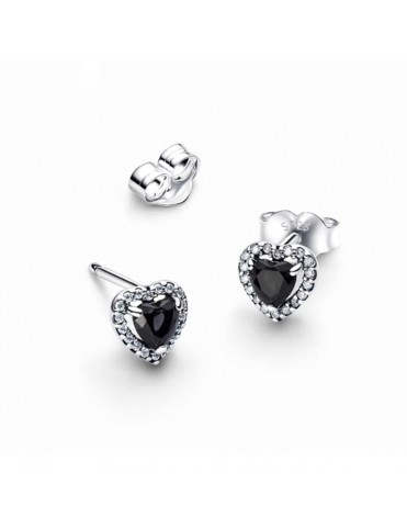 Pendientes Pandora de Botón Corazón Elevado 298427C03