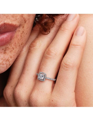 Anillo Pandora Halo Cuadrado Brillante 193555C02-56