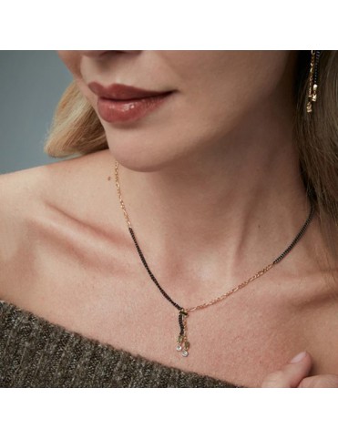 Collar Viceroy Plata con Baño de Oro e IP Gris y Circonitas 13249C100-35