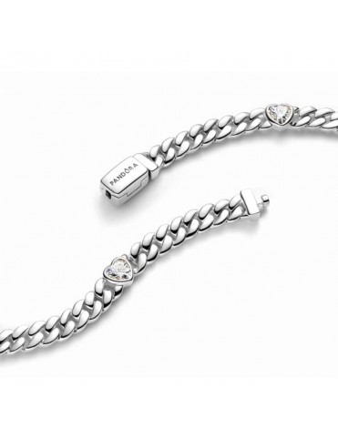 Pulsera Pandora de Cadena Cubana Corazón 594226C01-18