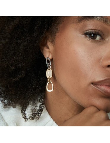 Pendientes Viceroy Acero Colgante con Eslabones y Circonitas Blancas 75408E01012