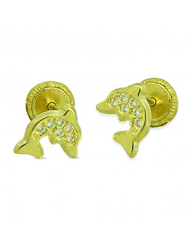 Pendientes Oro Delfín con...