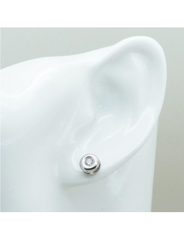 Pendientes Chatón Oro Blanco Piedra 5mm 1672/5B