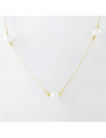 Collar Oro Perlas y Bolas...