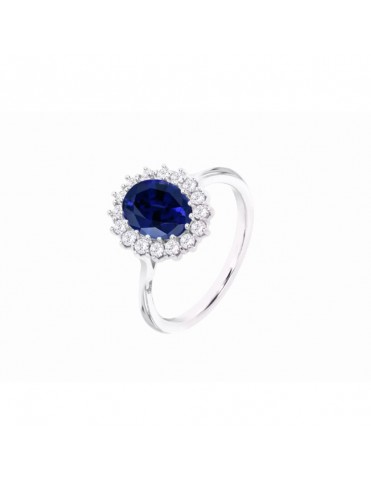 Anillo Lotus Silver Azul...