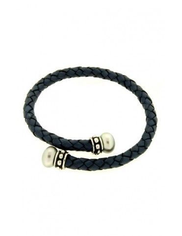 PULSERA PLATA AZUL PERLAS MUJER HB1792