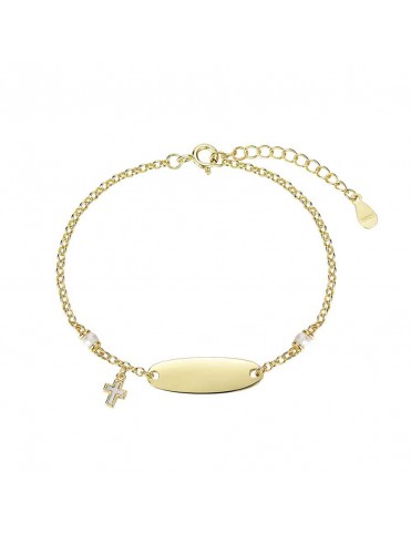 Pulsera Plata Chapada Cruz...