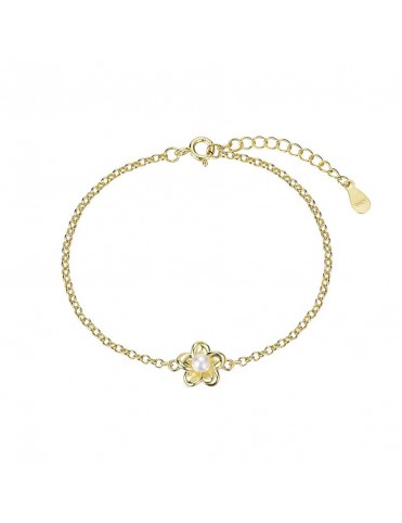 Pulsera Plata Chapada Flor...