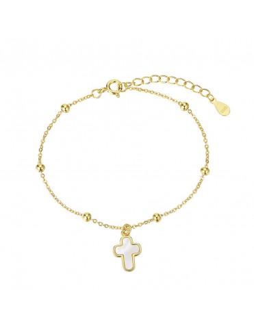 Pulsera Plata Chapada Cruz...
