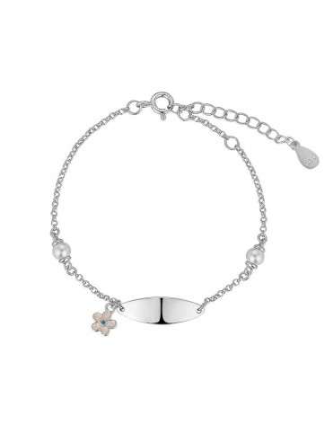 Pulsera Plata Chapada Flor...