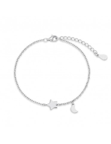 Pulsera Plata Estrella Luna...
