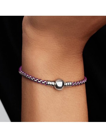 Pulsera Pandora Cadena Caja Cordón Morado 593816C03-18