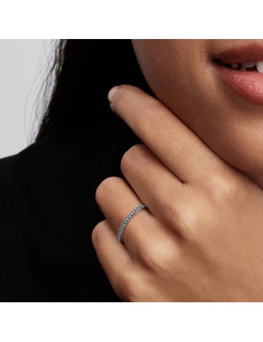 Anillo Pandora Banda Brillante Aguamarina 192999C03-56