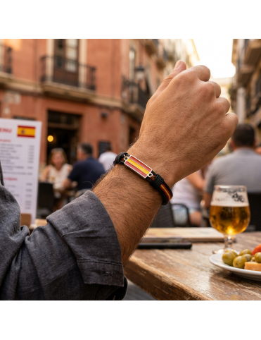 Pulsera España Acero y Cuero 9126141
