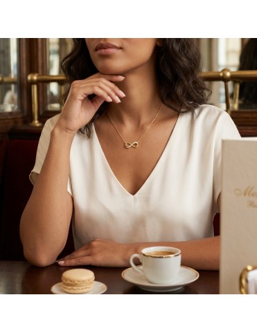 Collar Infinito Plata Chapada y Circonitas - Elegancia Duradera 171026