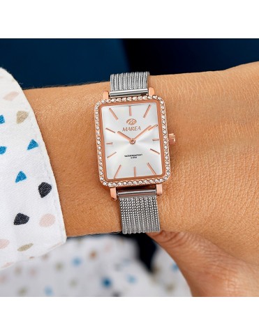 Reloj Marea Mujer B41379/3 Cuarzo, Esfera Rectangular con Circonitas B41379/3