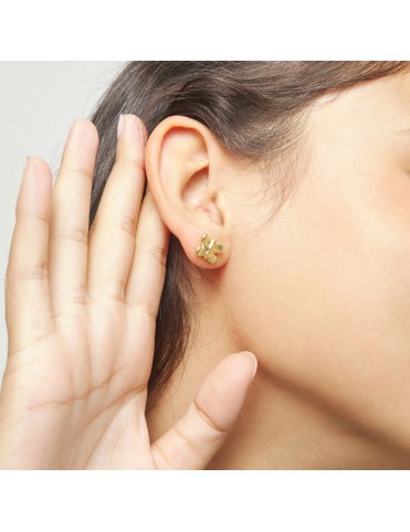 Pendientes UNOde50 Pequeños con Forma de Mariposa Bañados en Oro 18k PEN1067ORO0000U