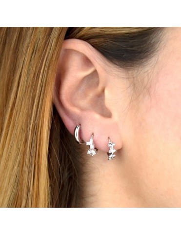 Pendientes Aro Plata de Ley y Circonitas - 152400
