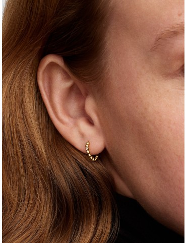 Pendientes Pandora Signature Aro Abrazo Cuentas Dorado 264823C01