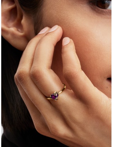 Anillo Pandora Disney Sally Corazón Morado Talla 54 164734C01-54