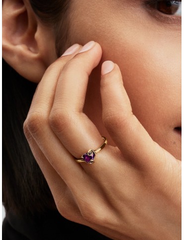 Anillo Pandora Disney Sally Corazón Morado Talla 56 164734C01-56