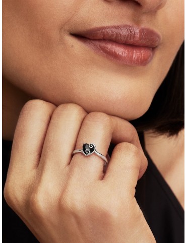 Anillo Pandora Disney Jack Corazón Negro Talla 54 194733C01-54