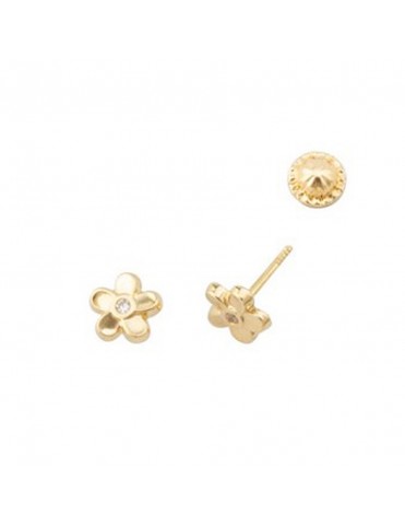 Pendientes Oro 18k Flor con...