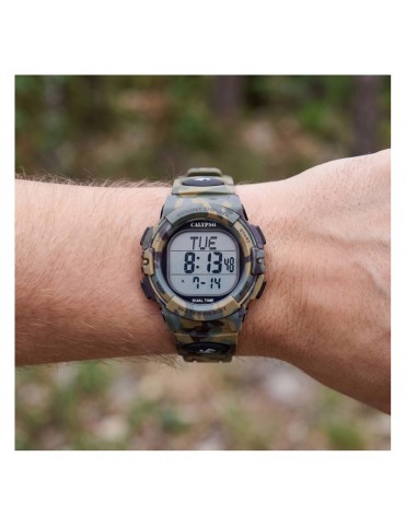 Reloj Calypso Digital Correa de Caucho Verde para Hombre K6073/4