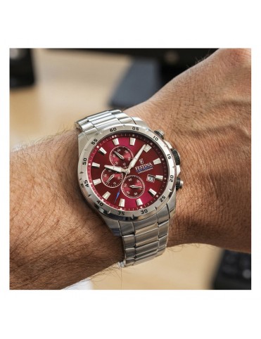 Reloj Festina Cronógrafo Acero Esfera Granate para Hombre F20463/5