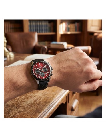 Reloj Festina Timeless Chronograph Acero Correa de Piel Esfera Granate para Hombre F20561/7