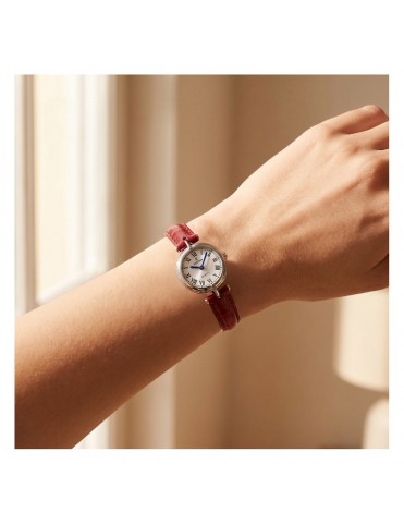 Reloj Festina Acero Correa de Piel Roja Esfera Blanca Numeros Romanos para Mujer F20787/1