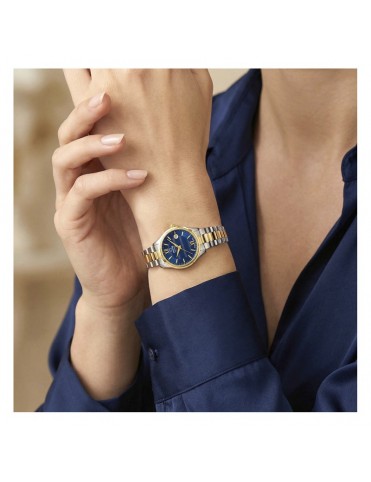 Reloj Jaguar Swiss Made Cristal de Zafiro Bicolor Acero/Dorado Esfera Azul para Mujer J1059/4